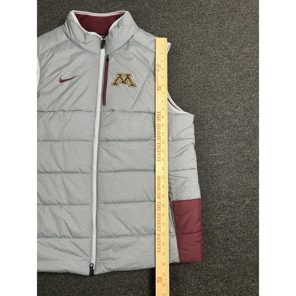 Minnesota Gophers Nike Puffer Vest Gray/Red Mens Large Full Zip Football College - Picture 4 of 10